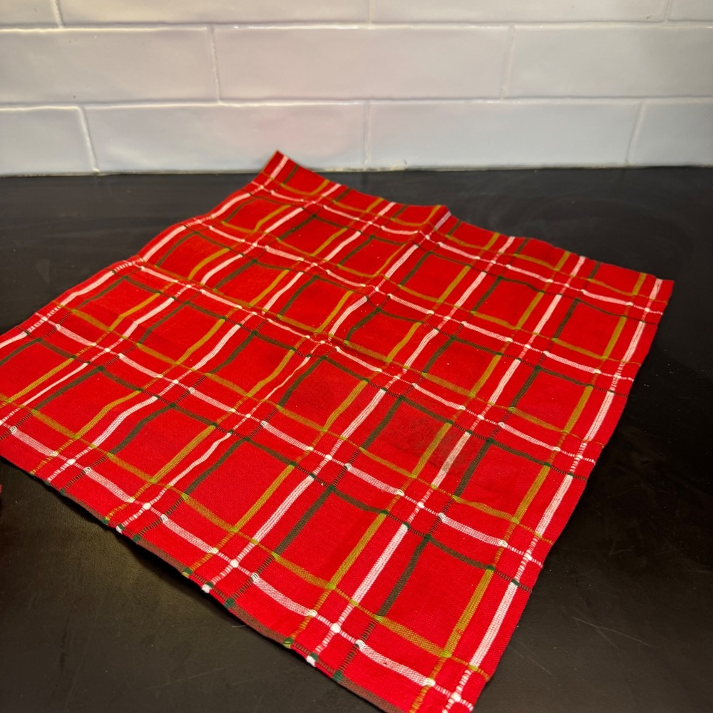 Cloth Napkins Set of 8 Red Plaid 18x18 Farmhouse Holiday Table Linens